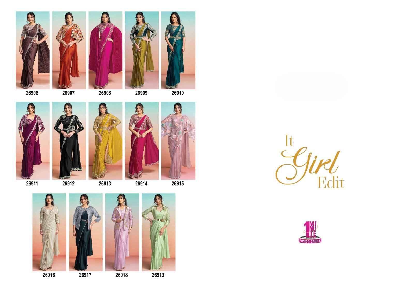 It Girl Edit By Mahotsav Creation 26906 To 26919 Series Indian Traditional Wear Collection Beautiful Stylish Fancy Colorful Party Wear & Occasional Wear Pure Silk Sarees At Wholesale Price